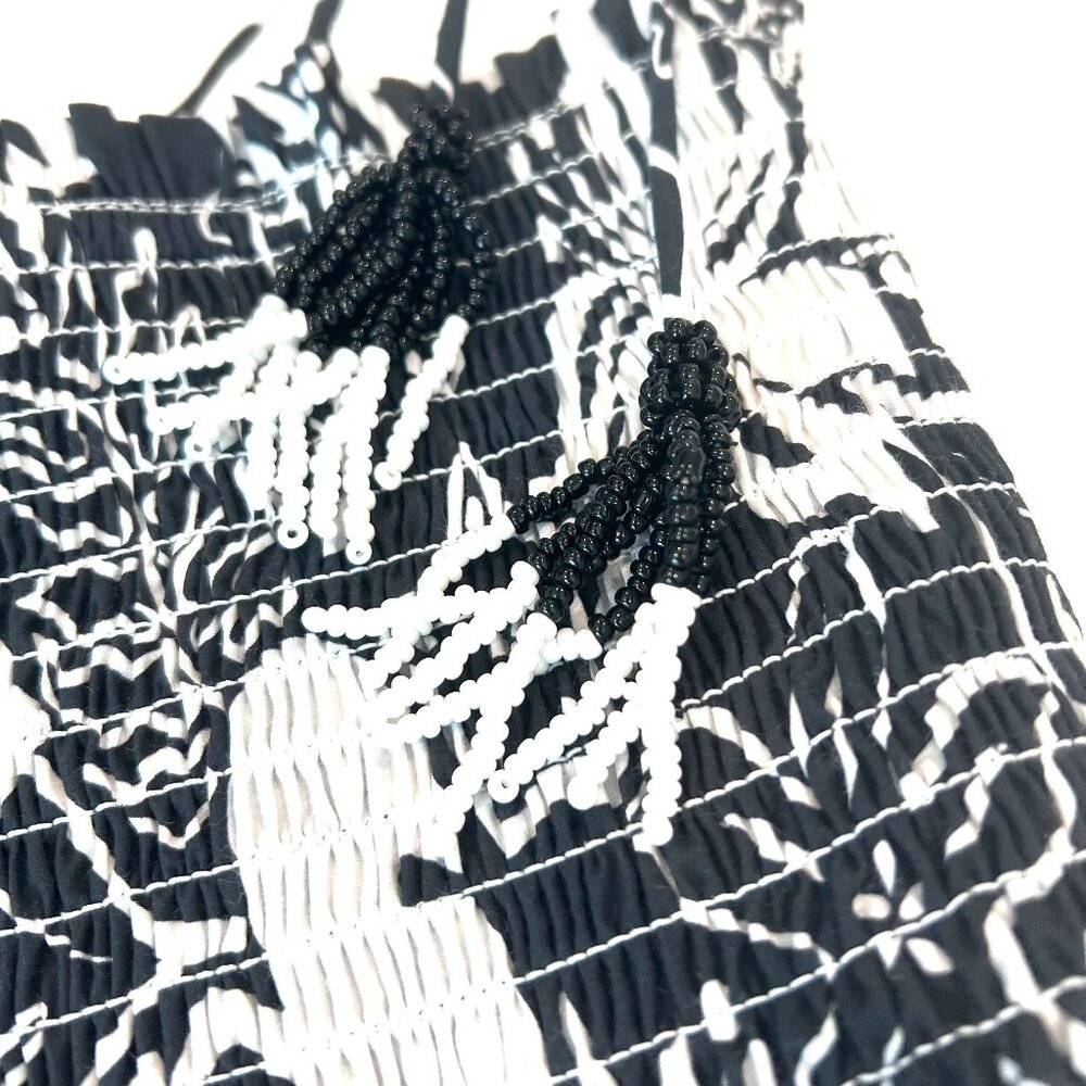 Farm Rio/Anthropologie Black and White Floral Midi Dress - Picture 8 of 9